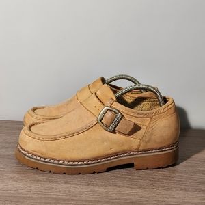 Lugz NY Lug Co Mens Ankle Boots Monk Strap Leather Tan Size 9,5 Shoes